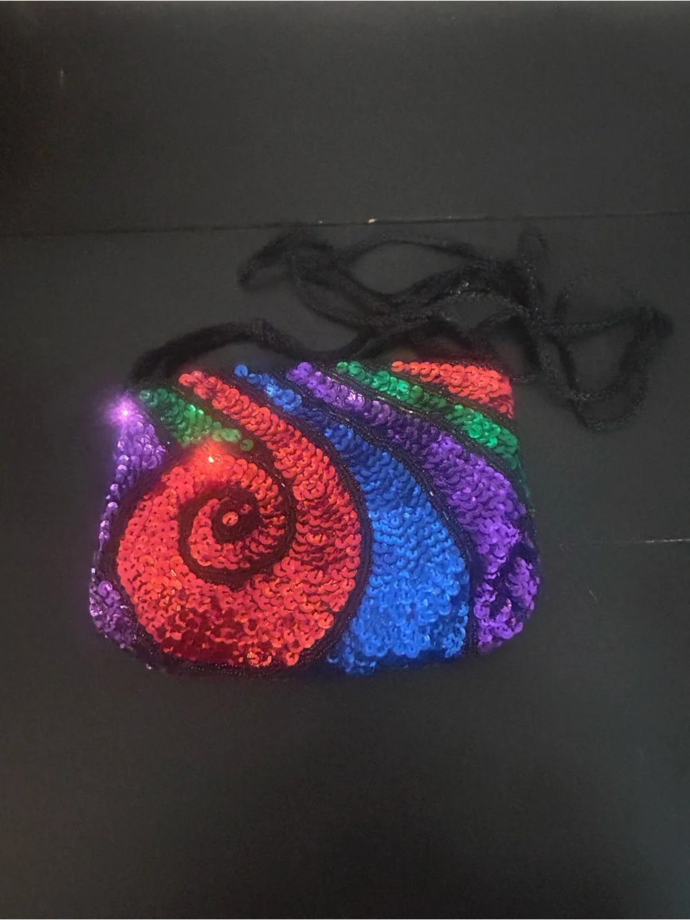 Vintage La Regale Ltd Multicolor Sequin Beaded Evening Shoulder Bag Purse